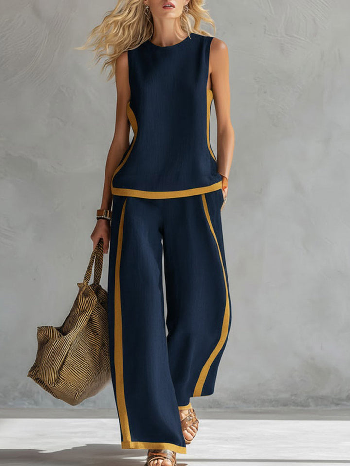Ensemble Haut Sans Manches et Pantalon Large
