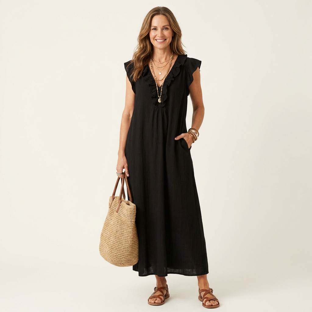Robe Longue Col en V Josette