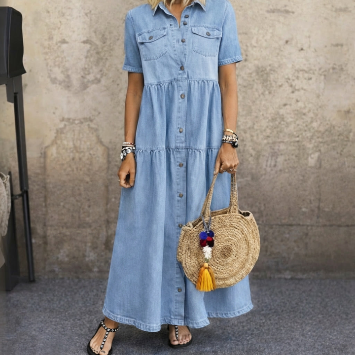 Robe Longue Elizabeth à Boutons