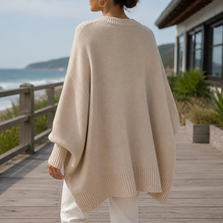 Pull grande taille en maille à col rond