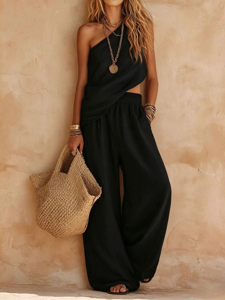 Ensemble Haut Asymétrique et Pantalon