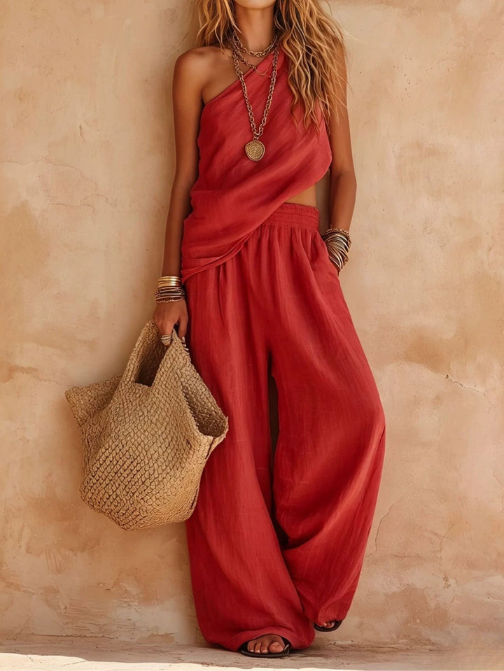 Ensemble Haut Asymétrique et Pantalon