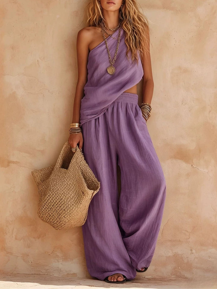 Ensemble Haut Asymétrique et Pantalon