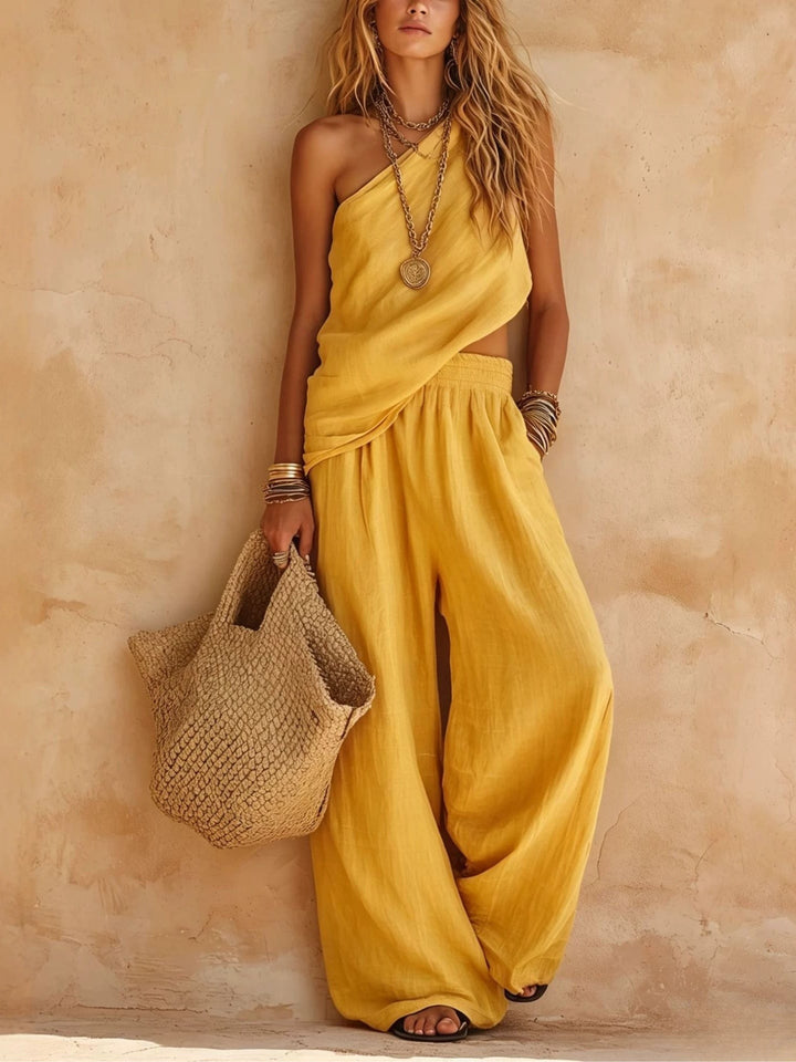 Ensemble Haut Asymétrique et Pantalon
